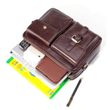 Messenger tas voor heren - rundlederen handtas reis schouder kantoor aktetas
