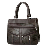 Leren handtas met handvat voor dames - Designer schoudertas met patchwork crossbody