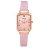 Luxe vierkant horloge voor dames - leren armband met quartz wijzerplaat