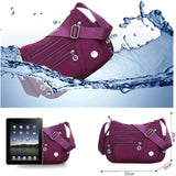 Multifunctional Crossbody Shoulder Bag For Women - Waterproof Messenger Handbag Oxford Nylon