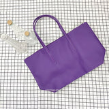 Sac fourre-tout grande capacité pour femme - Sac à main à fermeture éclair en PVC avec revêtement imperméable aux couleurs macarons