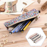 Small Retro Flower Pencil Case - Floral Lace School Supplies Bag Makeup Pouch Purse for Girls Women