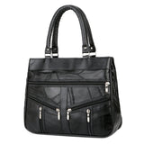 Leren handtas met handvat voor dames - Designer schoudertas met patchwork crossbody