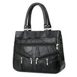 Leren handtas met handvat voor dames - Designer schoudertas met patchwork crossbody