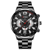 Roestvrijstalen sporthorloge voor heren - quartz horloge kalender lichtgevende klok staal