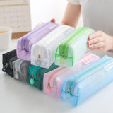 Trousse à crayons transparente - Pochette grande capacité pour adolescents garçons filles