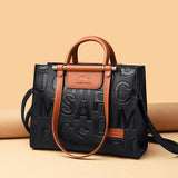 Large Capacity Luxury Retro Tote Bag - Leather Designer Handbag for Women