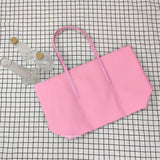 Sac fourre-tout grande capacité pour femme - Sac à main à fermeture éclair en PVC avec revêtement imperméable aux couleurs macarons