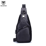 Leather Chest Bag for Men - Classy Messenger Purse Fashion Business Pack High Capacity