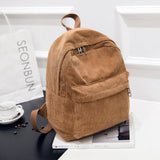 Sac à dos scolaire en velours côtelé - Sac de voyage tendance ultraléger pour femmes adolescentes
