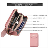Portefeuille multifonctionnel pour femme - Pochette en cuir PU pour téléphone portable, sac à main, carte, porte-passeport