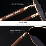 Gepolariseerde spiegel Aviator-zonnebril - Bril van titaniumlegering Unisex Gradient Pilot Shades