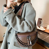 Sac banane de luxe pour femme - Sac banane à bandoulière épaisse