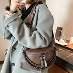 Luxury Women's Fanny Pack - Thick Strap Waist Bag Crossbody Designer Handbag