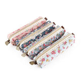 Small Retro Flower Pencil Case - Floral Lace School Supplies Bag Makeup Pouch Purse for Girls Women