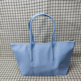 Sac fourre-tout grande capacité pour femme - Sac à main à fermeture éclair en PVC avec revêtement imperméable aux couleurs macarons
