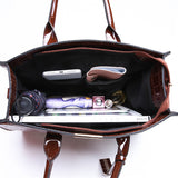 Grote draagtas portemonnee set - steen print lakleer crossbody schouder handtas voor dames