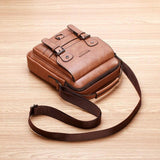 Crossbodytas met grote capaciteit voor heren - Casual schoudertas, zachte handtas PU-leer