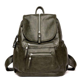 Vintage PU Leather Backpack for Women - Shoulder Travel School Mochilas Zipper Bag