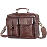 Messenger tas voor heren - rundlederen handtas reis schouder kantoor aktetas