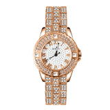 Diamond Watch with Bracelet for Women - Luxury Rhinestone Quartz Wristwatch