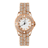Diamanten horloge met armband voor dames - luxe strass quartz horloge