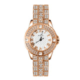 Diamond Watch with Bracelet for Women - Luxury Rhinestone Quartz Wristwatch