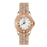 Diamanten horloge met armband voor dames - luxe strass quartz horloge