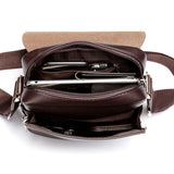 Crossbody Shoulder Messenger Bag for Men - PU Leather Fashionable Casual Flap Handbag