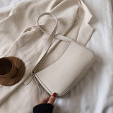 Kleine PU-lederen handtas voor dames - eenvoudige tas voor dames, reisschoudertas