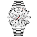 Roestvrijstalen sporthorloge voor heren - quartz horloge kalender lichtgevende klok staal