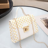 Luxe schoudertas met gouden ketting - Crossbody kleine vierkante clutch handtas