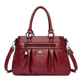 Vintage handtas met handvat voor dames - Leren designer draagtas