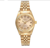 Luxe gouden horloge voor dames - strass quartz horloge waterdicht polshorloge
