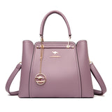Soft Leather Handbag for Women - Luxury Designer 3 Layer Shoulder Crossbody Bag