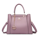 Soft Leather Handbag for Women - Luxury Designer 3 Layer Shoulder Crossbody Bag
