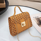 Luxe schoudertas met gouden ketting - Crossbody kleine vierkante clutch handtas