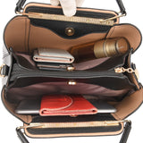 Soft Leather Handbag for Women - Luxury Designer 3 Layer Shoulder Crossbody Bag