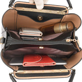 Soft Leather Handbag for Women - Luxury Designer 3 Layer Shoulder Crossbody Bag