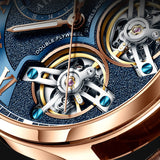 Luxe horloge voor heren - dubbele vliegwiel mechanische klok