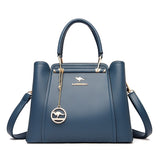 Soft Leather Handbag for Women - Luxury Designer 3 Layer Shoulder Crossbody Bag