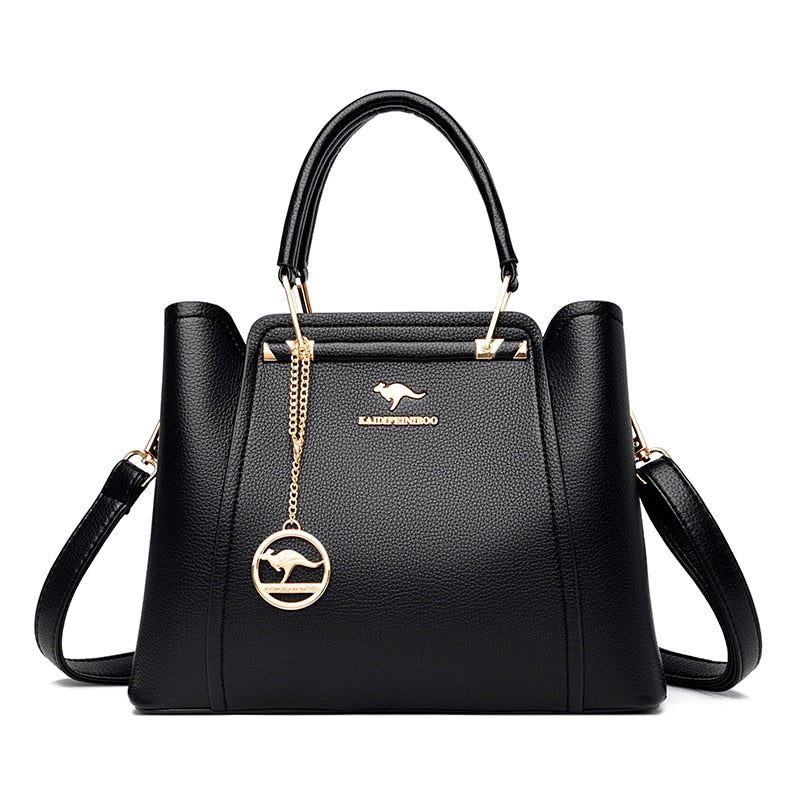 new luxury designer handbag women soft leather shoulder bags solid