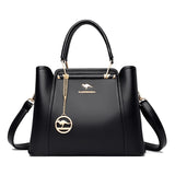Soft Leather Handbag for Women - Luxury Designer 3 Layer Shoulder Crossbody Bag