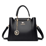 Zachte lederen handtas voor dames - Luxe designer 3-laags schoudertas
