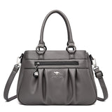 Vintage handtas met handvat voor dames - Leren designer draagtas