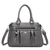 Vintage handtas met handvat voor dames - Leren designer draagtas