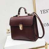 Small Crossbody Bag for Women with Clasp - PU Leather Shoulder Handbag Purse