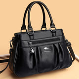 Vintage handtas met handvat voor dames - Leren designer draagtas