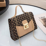 Luxe schoudertas met gouden ketting - Crossbody kleine vierkante clutch handtas
