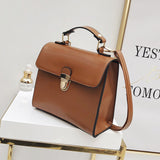Small Crossbody Bag for Women with Clasp - PU Leather Shoulder Handbag Purse